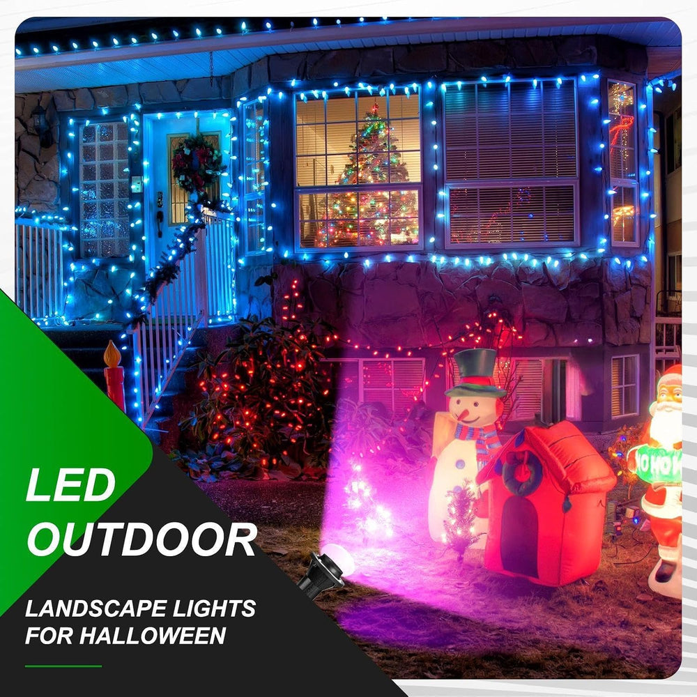 2 Pack Halloween Outdoor Spotlight Floodlight Holder Yard, 6 ft, Black
