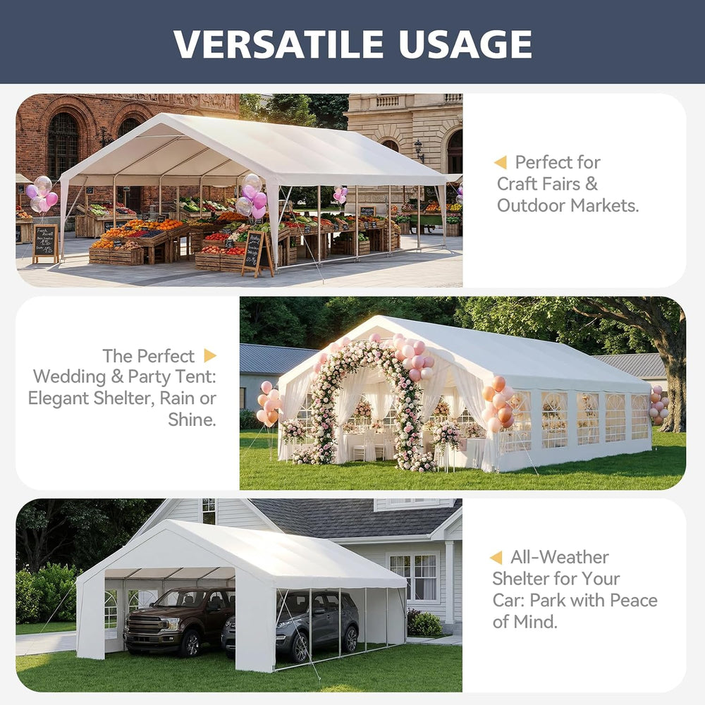 Party Tent 16x32 Canopy Heavy Duty, Waterproof Outdoor Event Tent with Remova...