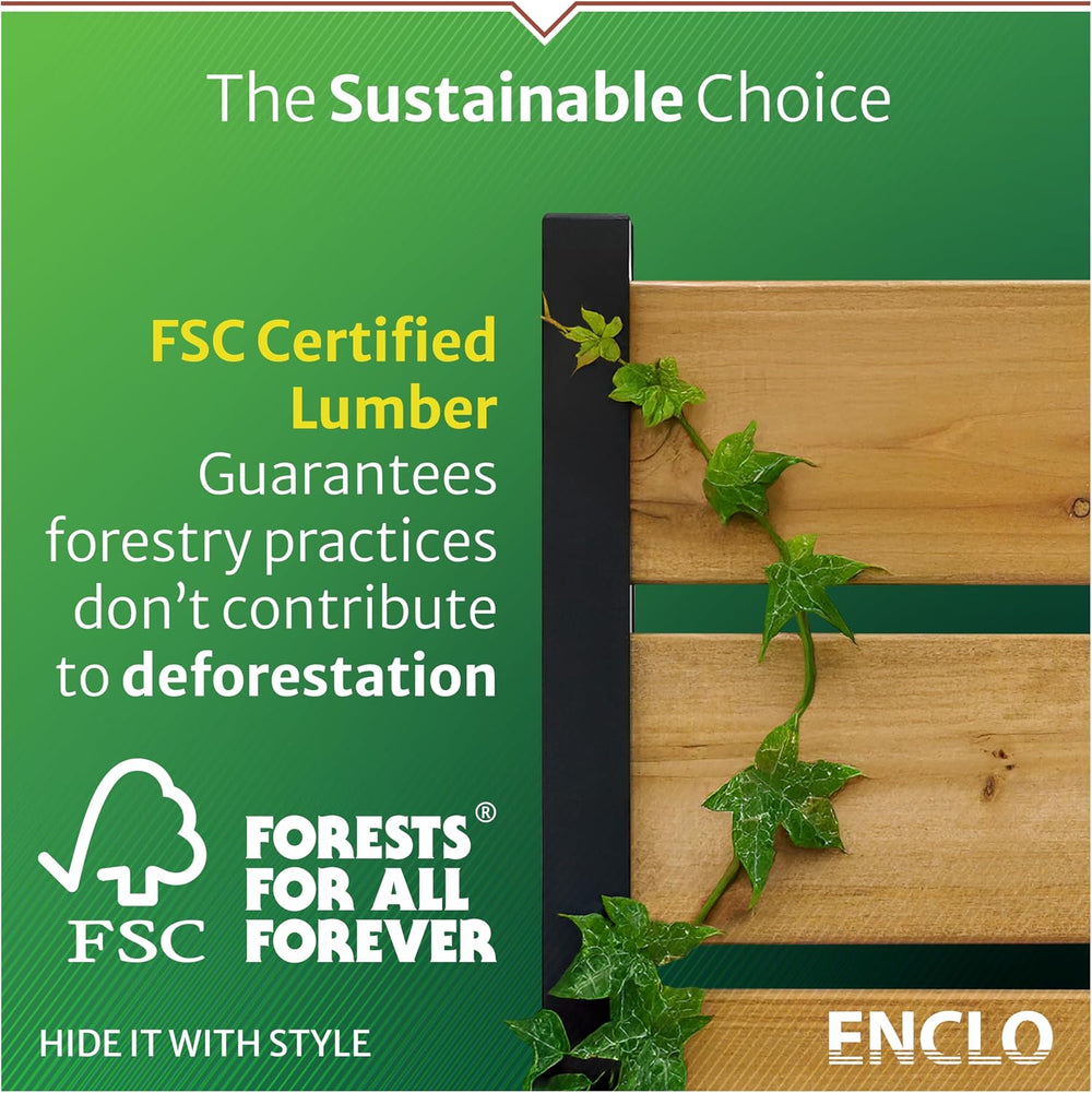 Enclo Charleston Privacy Screen, Cedar Wood, DIY No Dig Screen Kit