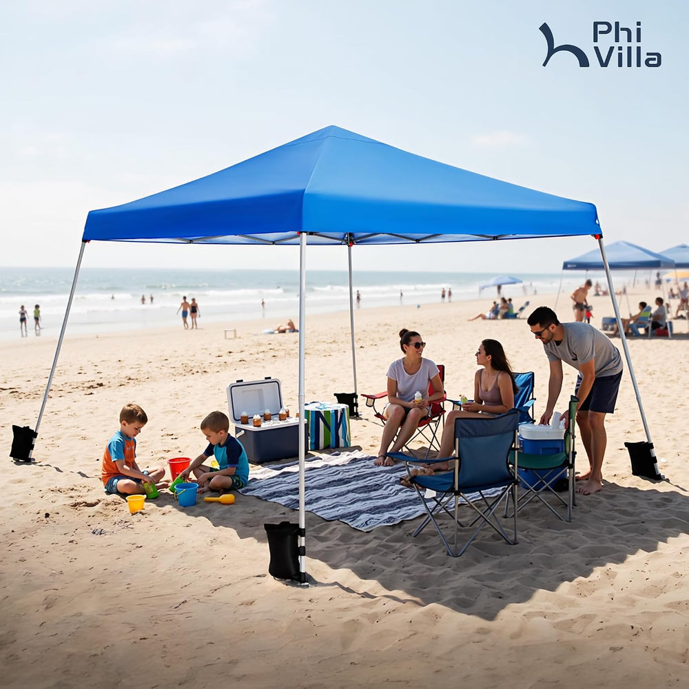 PHI VILLA 12x12 Pop Up Canopy Tent, Slant Leg Easy Instant Sun Shade