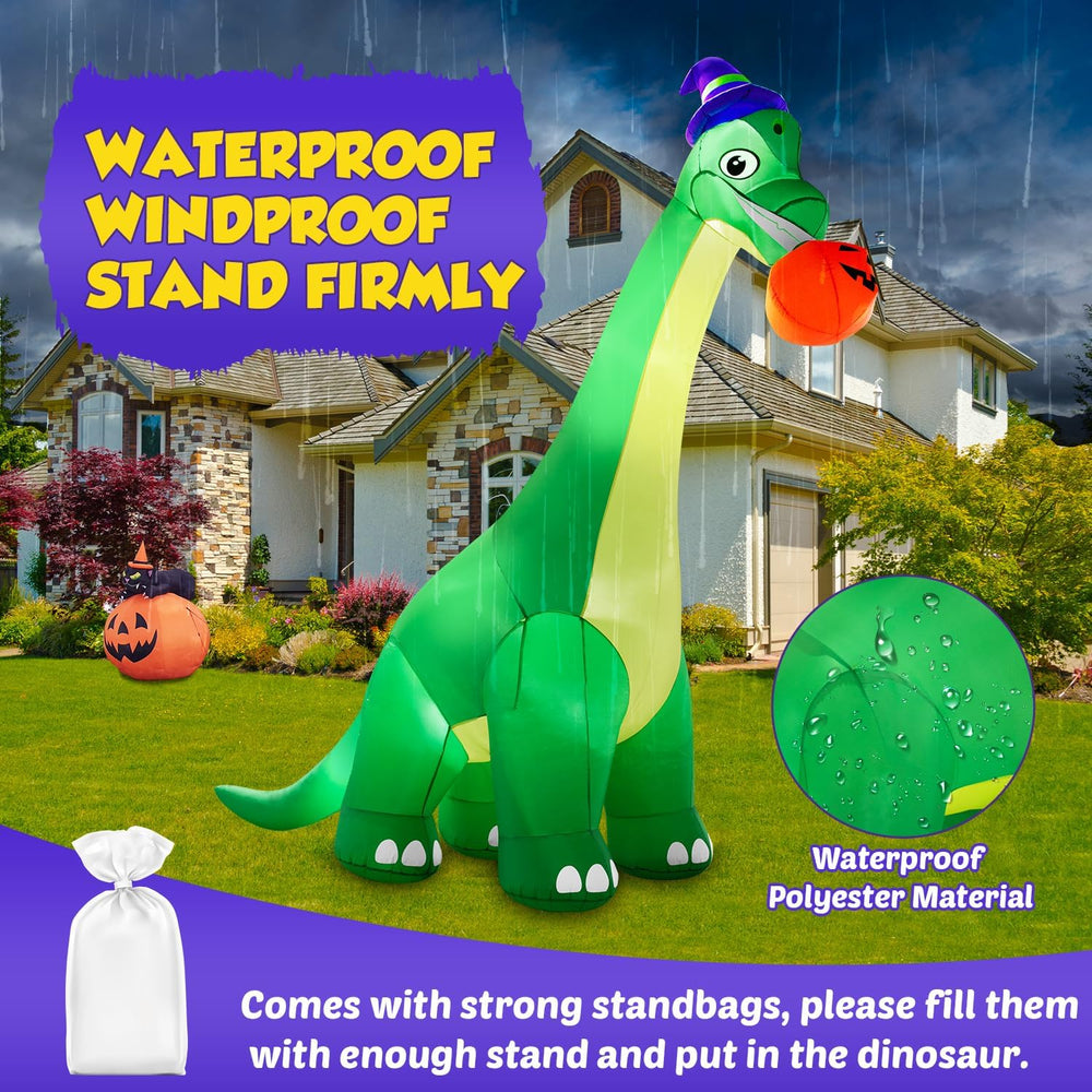zukakii 13Ft Giant Halloween Dinosaur Inflatable Decorations, Bite Large Pump...