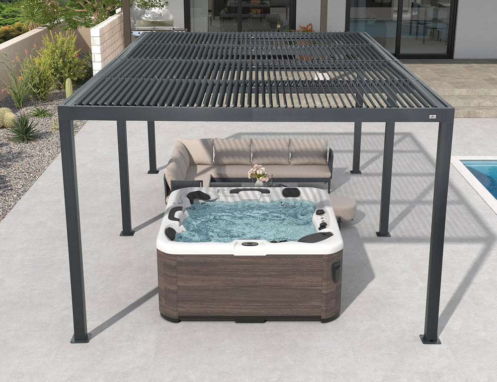 PURPLE LEAF Louvered Pergola 12' x 20' 94AS with Four Adjustable Roof...
