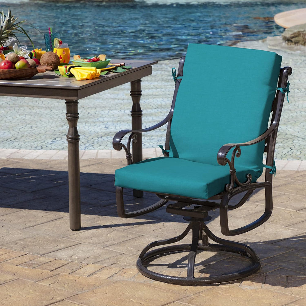 Arden Outdoor Dining Chair Cushion, 20x44, Lake Blue