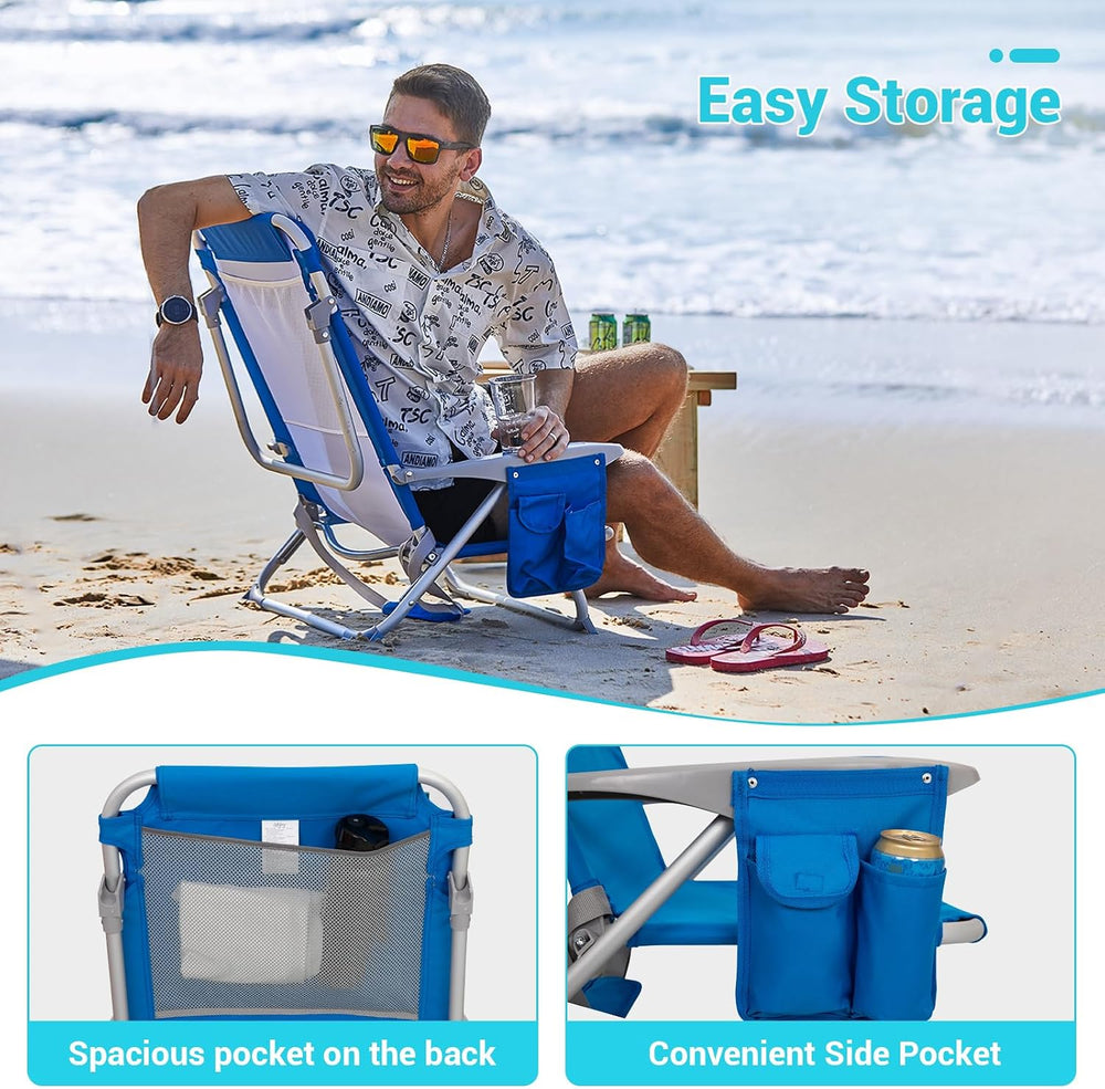 #WEJOY Beach Chairs for Adults,Reclining Adjustable 4 Position for Outdoor
