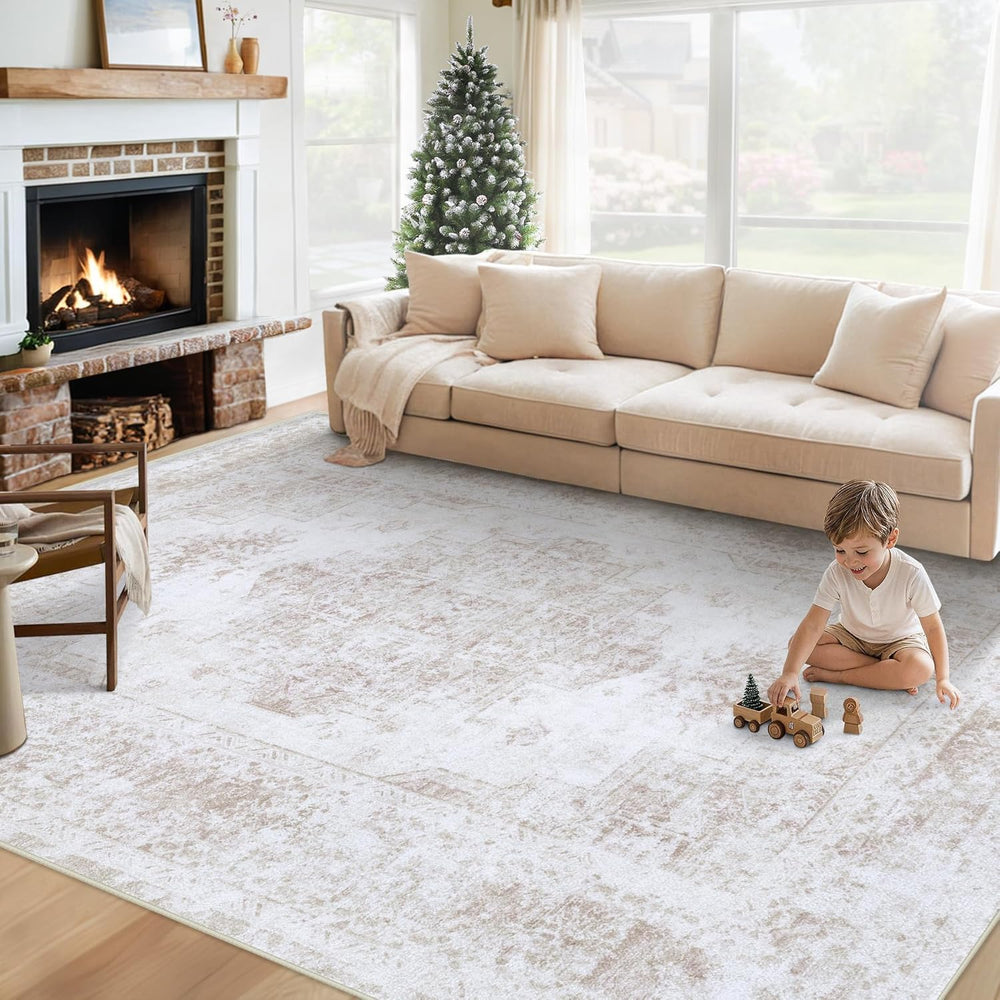 XLUEZ Area Rug 6x9 Living Room Rug, Machine Washable Vintage Distressed Medal...