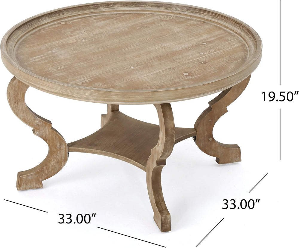 Christopher Knight Home Althea Faux Wood Circular Coffee Table, Nature