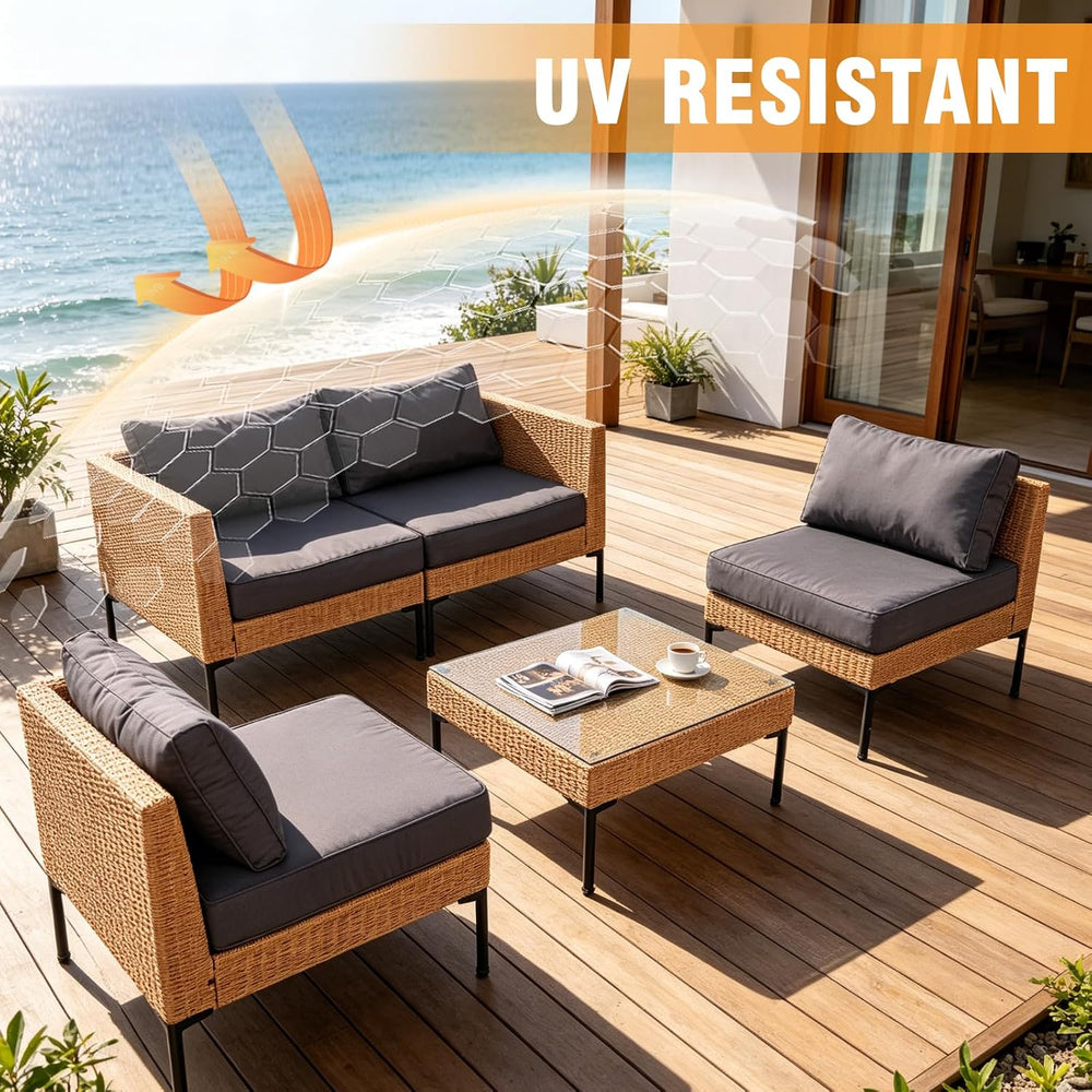 8Pcs Patio Cushion Covers with Zipper, Outdoor Couch Covers Replacement, Outd...
