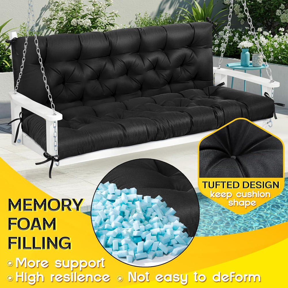 MAGIC ELEPHANT Porch Swing Cushions, Memory Foam Swing Cushion for Outdoor Fu...