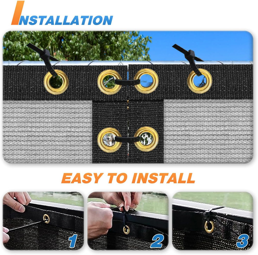 TANG 6' x 50' Privacy Fence Screen Gray Shade Cloth with Grommets, Ch...