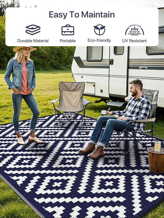 GENIMO Outdoor Rug for Patio Clearance,6'x9' Waterproof Mat,Reversibl...