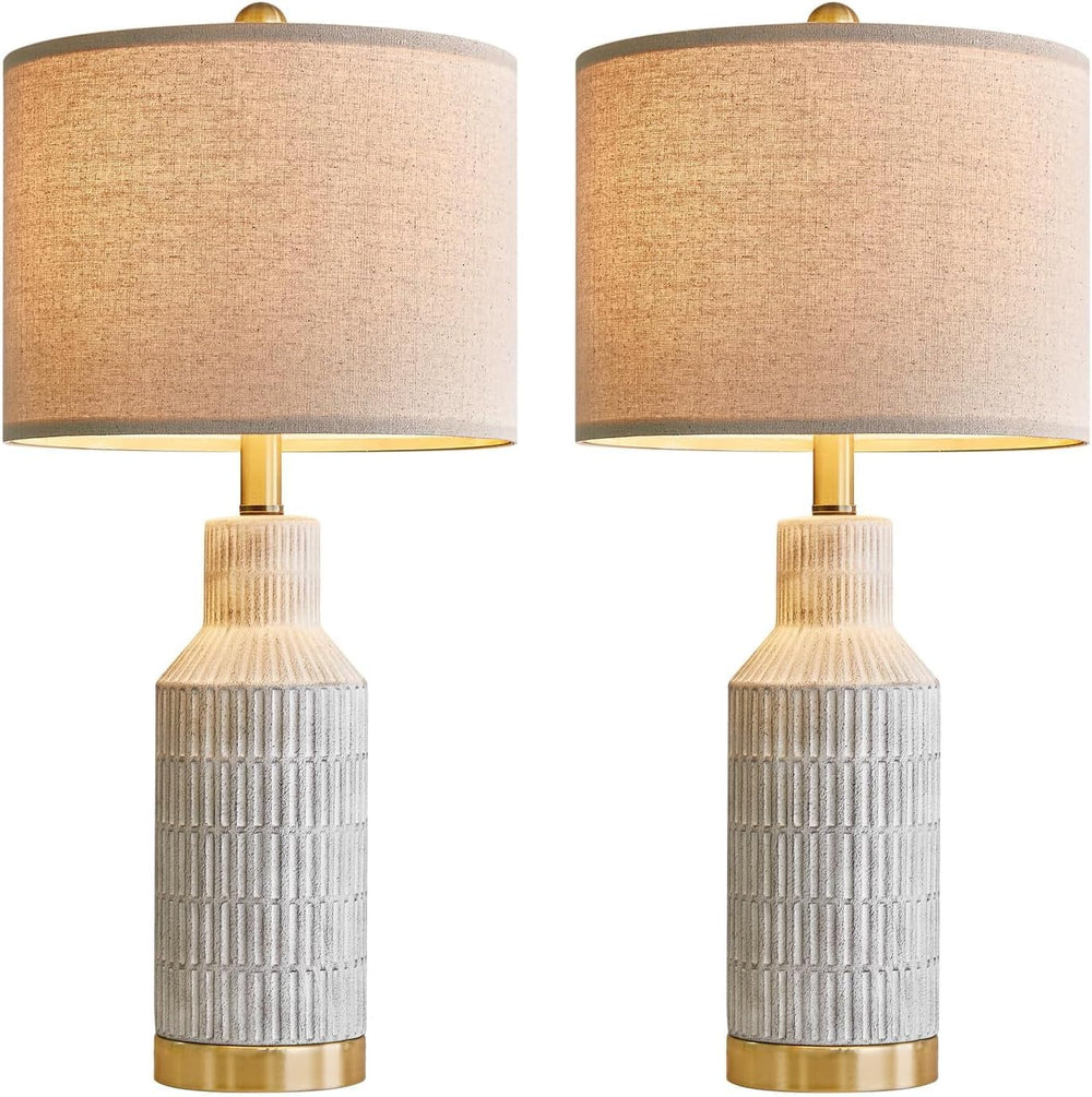 USumkky 25" Table Lamps Set of 2 - Modern Bedside Lamps for Living Room ...