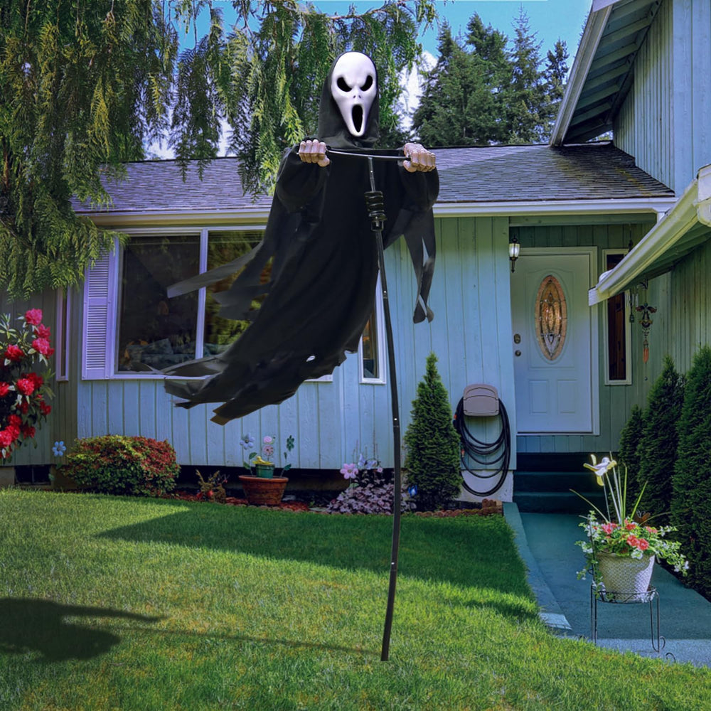 LarpGears Halloween Scarecrow Ghost Outdoor Decorations, 7.5Ft Halloween Rota...