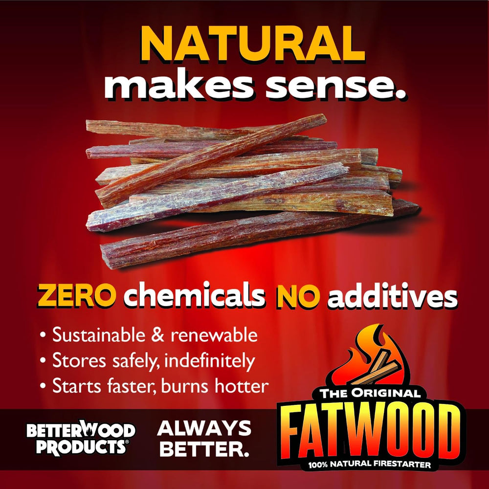 BetterWood Products Natural Pine Fatwood Fire Starter Burlap Bag, 10 Lb