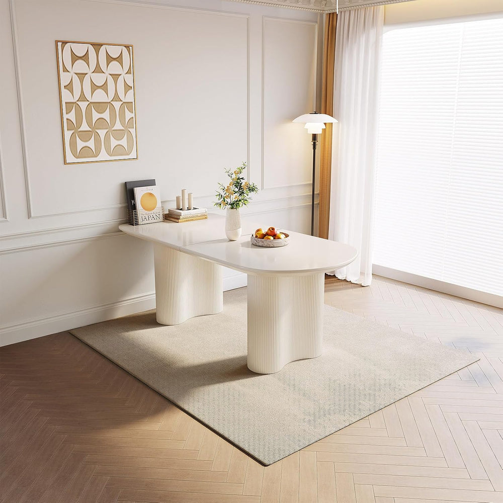 Guyii 62.99" Dining Table, Modern Kitchen Table for 6 People, Indoor Din...