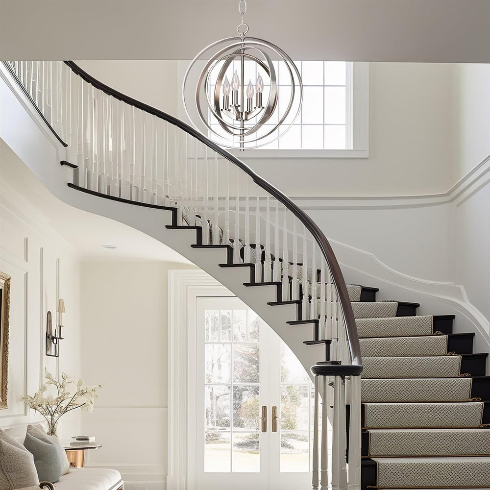 Kira Home Orbits 21" Modern Geometric 4-Light Sphere Orb Chandelier