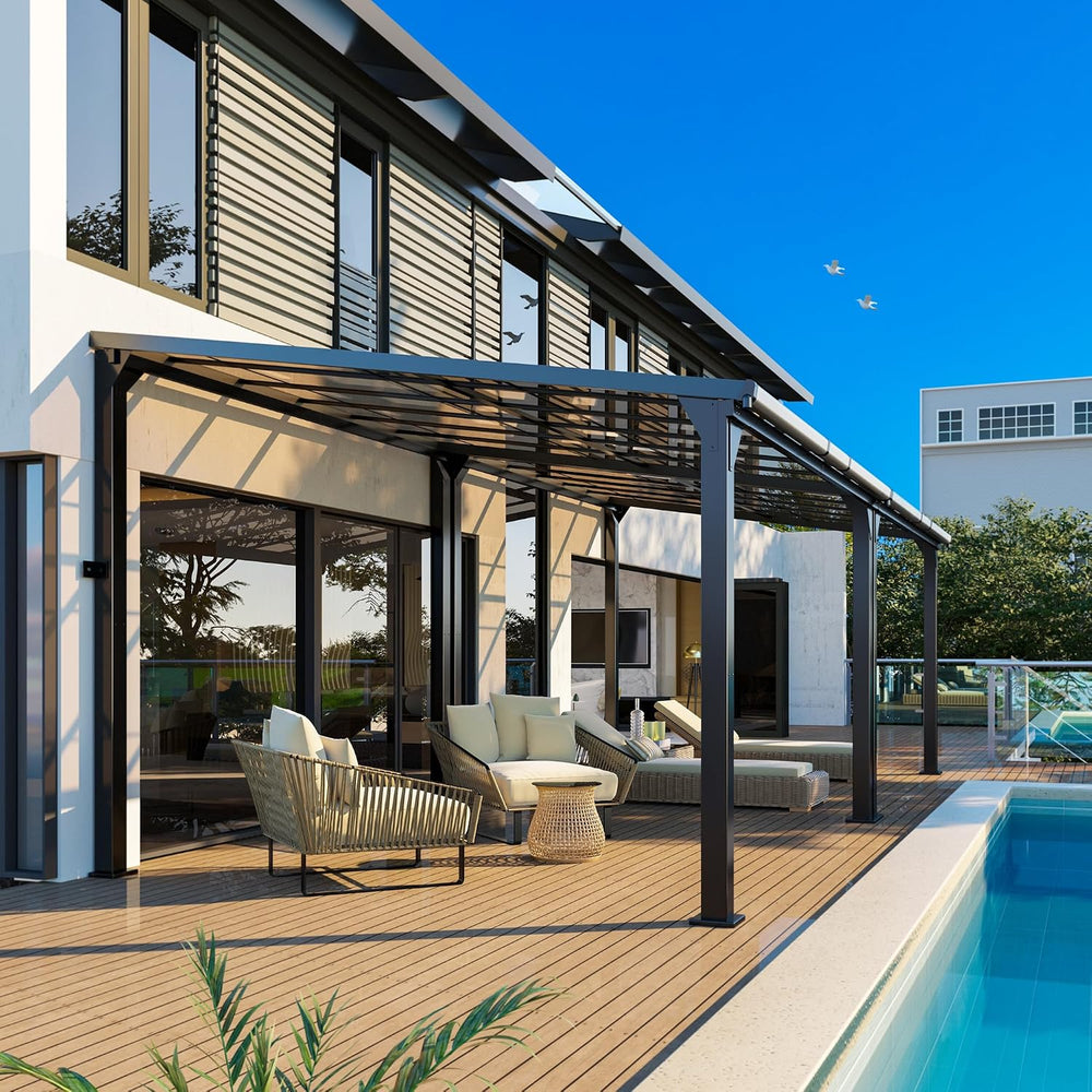 10 * 24FT Pergola,4 * 8 Inch Thickened Pillars & Enlarged Base,Outdoor Ha...
