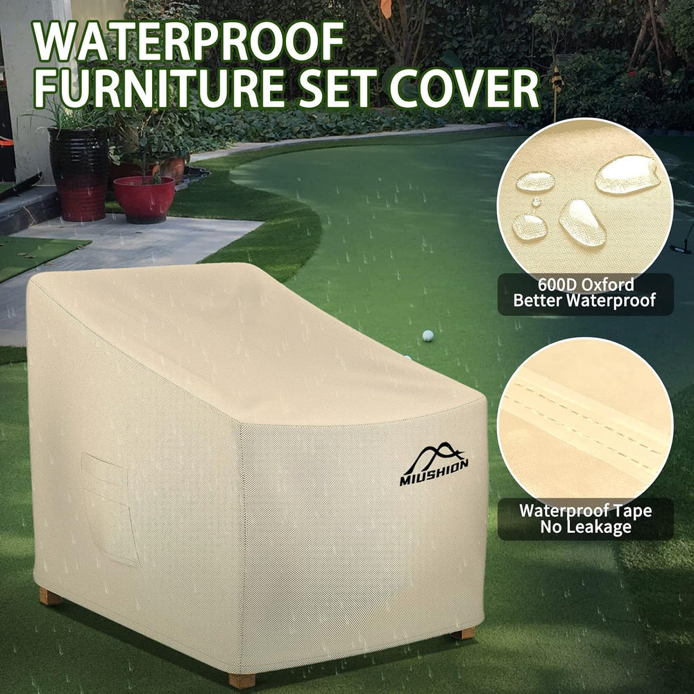 2 Pack Patio Chair Covers, 40" W x 40" D x 36" H Heavy Duty 60...