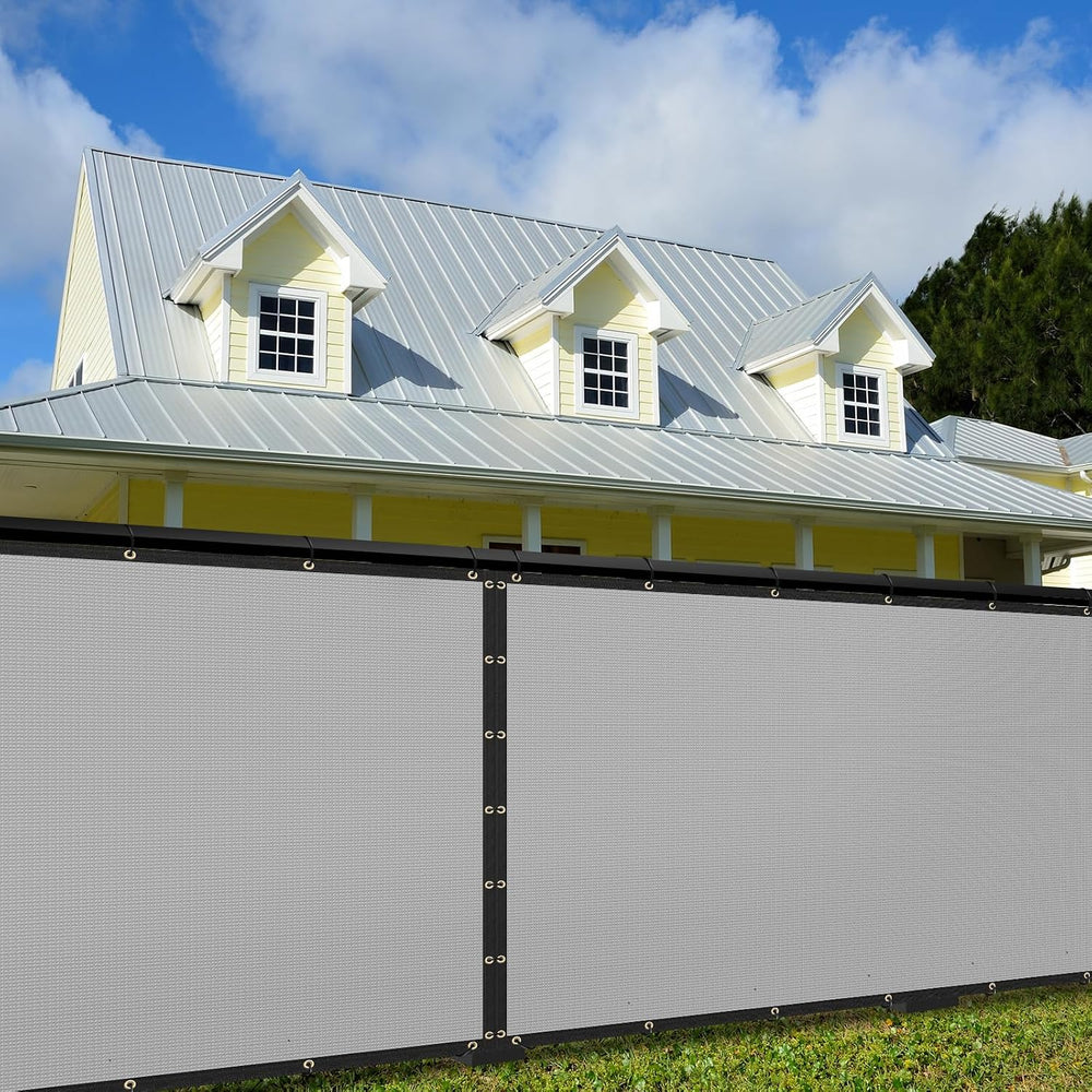 6' x 50' Gray Privacy Screen Fence Cover Heavy Duty Fencing Mesh with...