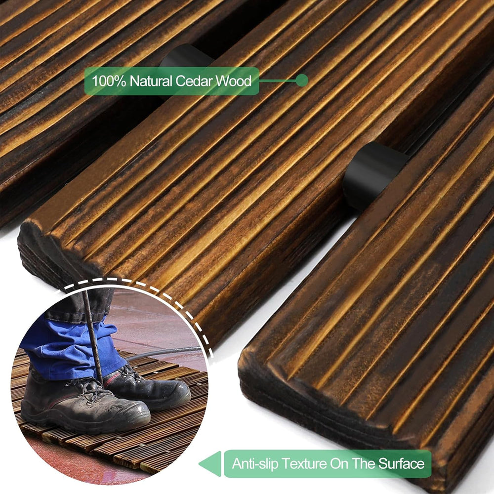 RELIANCER 6' Wooden Garden Pathway,Outdoor Roll Out Cedar Curved Walkway,...