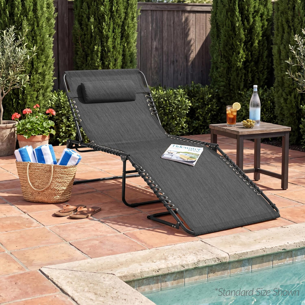 Best Choice Products Extra Wide Patio Chaise Lounge Chair, Portable Outdoor F...