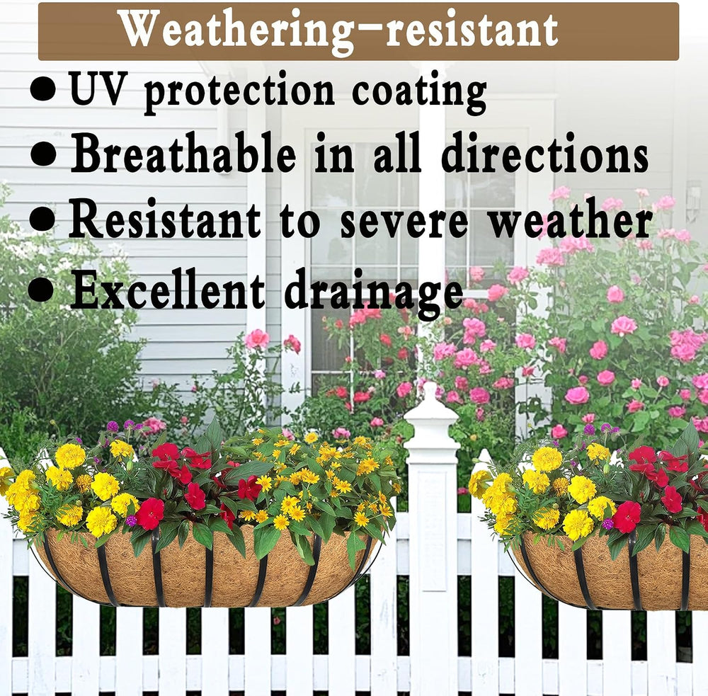 2pack 24-inch Window Sill Window Railing Planters with Cocoa Liner for Outdoo...