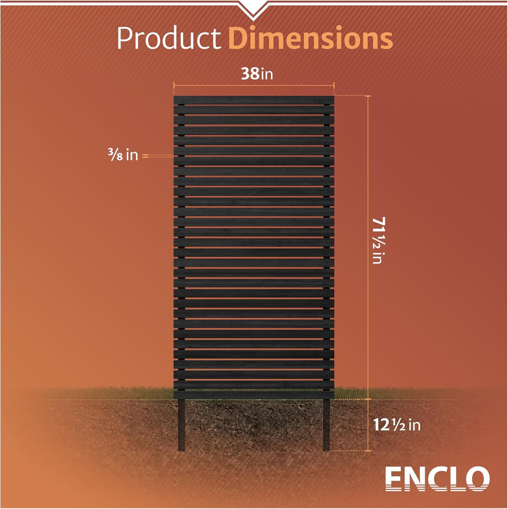 Enclo Aspen Privacy Screen, Charcoal Wood DIY No Dig Kit