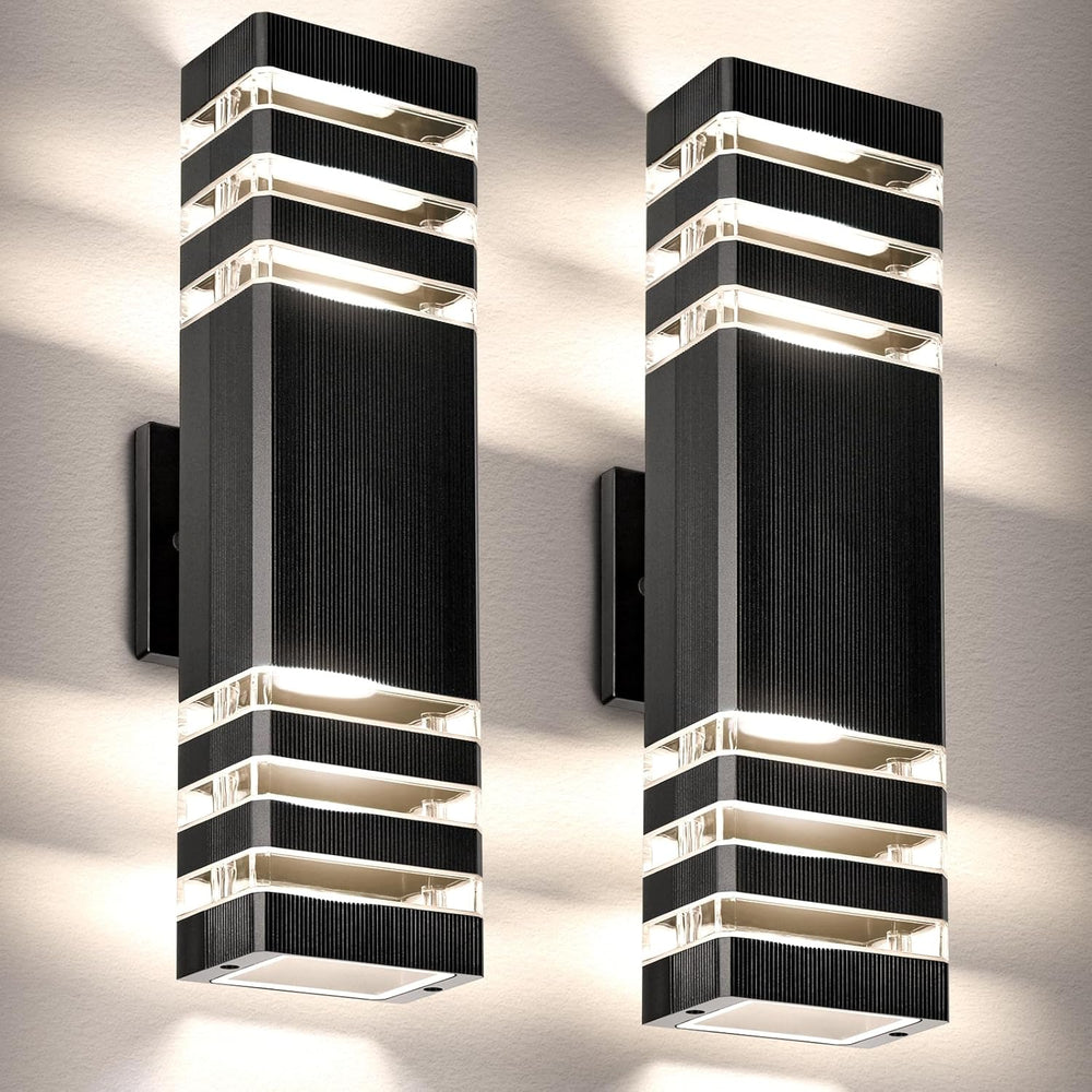 Outdoor Wall Light Fixtures, Up and Down Exterior Lighting Fixtures, Black Wa...