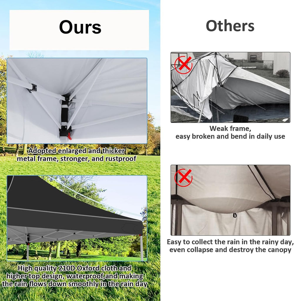 COBIZI 10x20 Pop Up Canopy Tent with Sidewalls, Waterproof Commercial Outdoor...