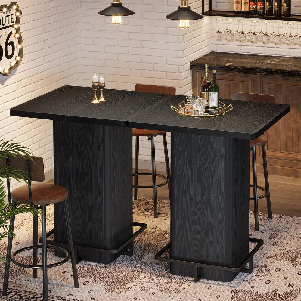 Tribesigns Bar Table, 39.37" High Square Pub Table for Small Bars, Dinin...