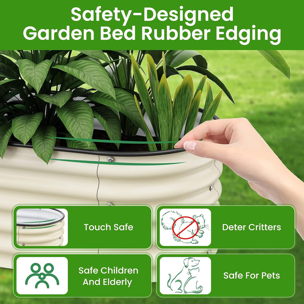Raised Garden Beds 8 X 2 X 1.4Ft, Galvanized Raised Garden Beds Outdoor Plant...