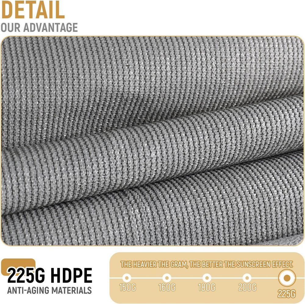 3' x 50' Balcony Privacy Screen Deck Patio Fence Cover, Gray