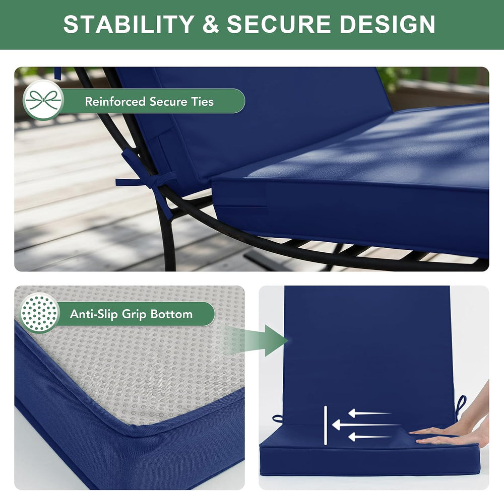 Summsun High Back Patio Chair Cushions 20 x 20 Inch, Navy