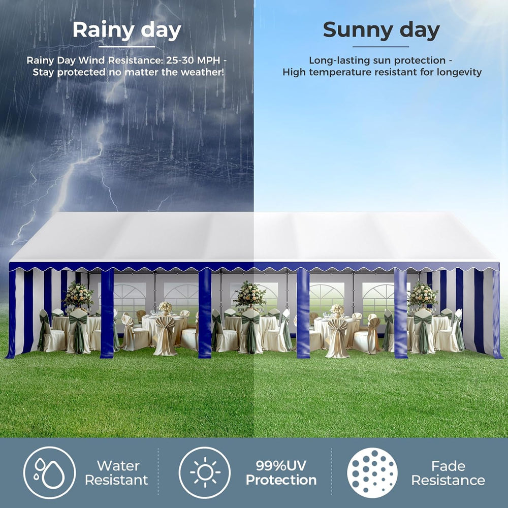 GREEN PARTY 16x32 ft Party Tent Heavy Duty, Outdoor Wedding Commercial Tent