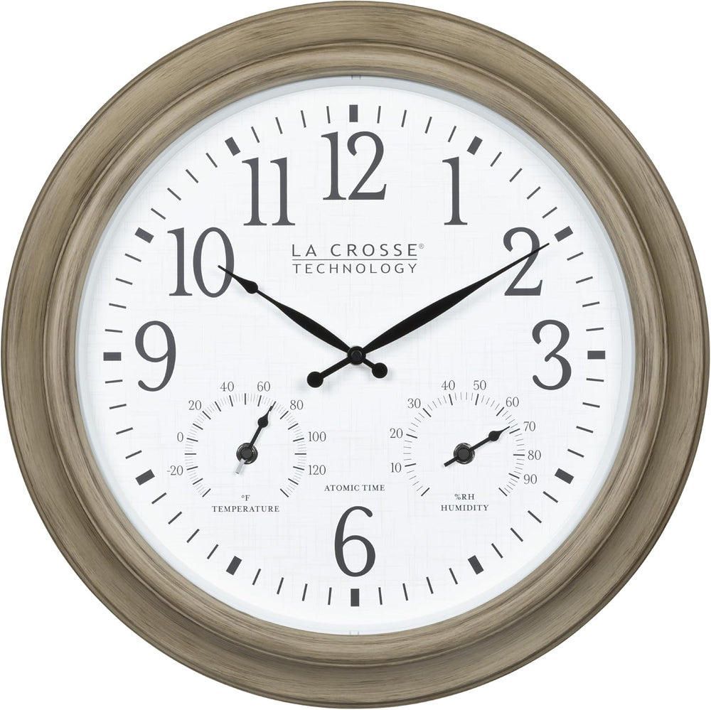 La Crosse Technology 404-18027-INT 18-inch Indoor/Outdoor Tan Atomic Analog W...