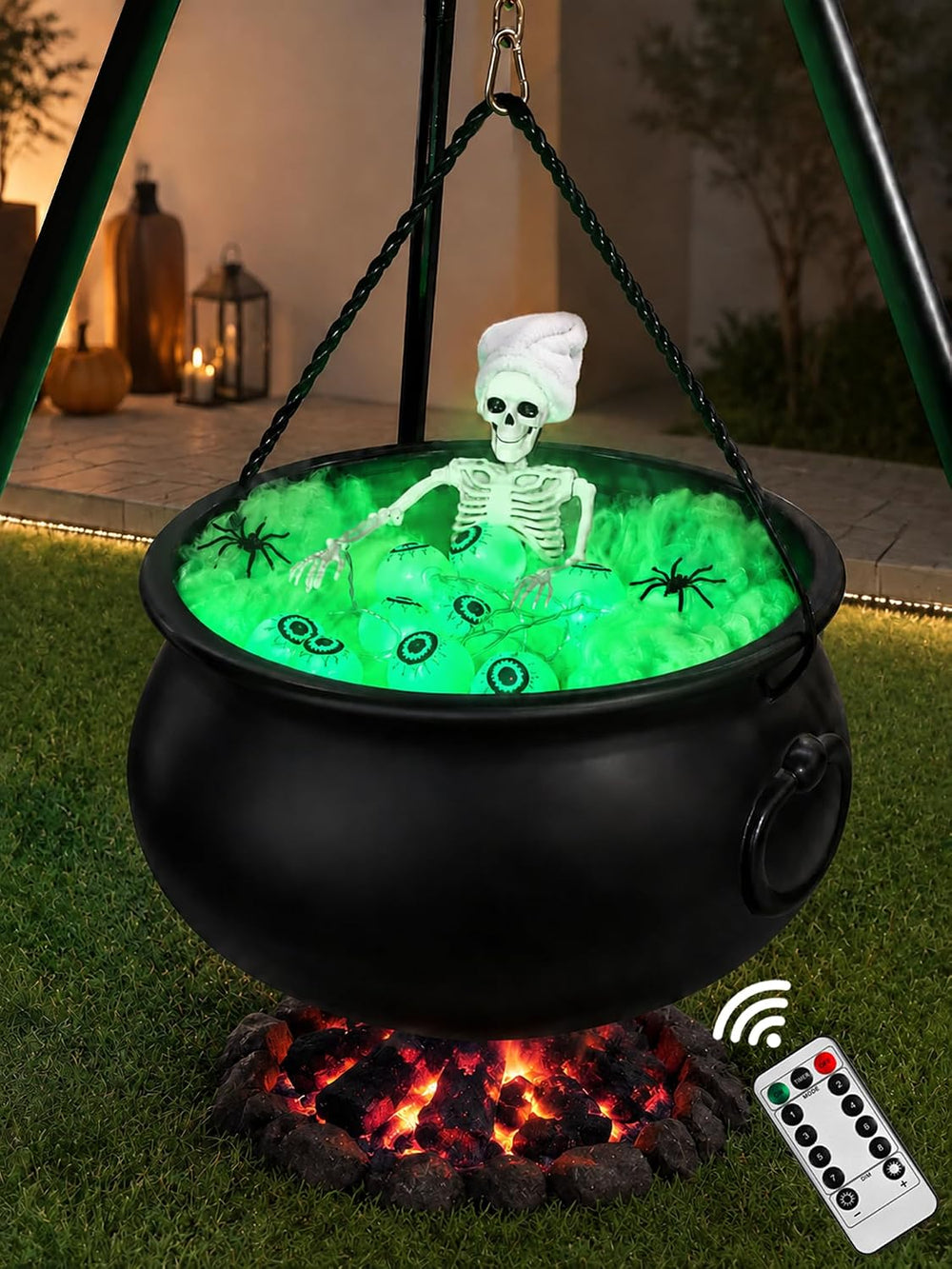Halloween Decorations Outdoor Indoor,Large Witches Cauldron on 52" Tripo...