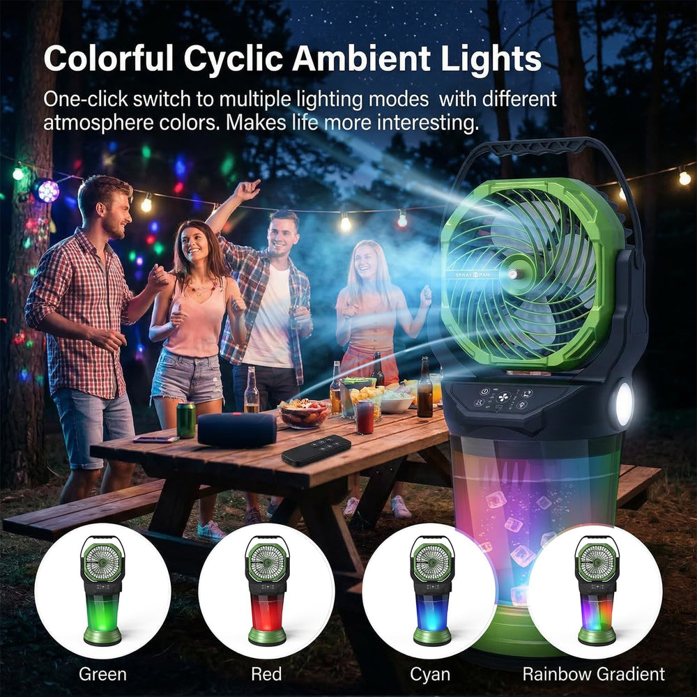 Portable Misting Fan with Remote, 2L Water Tank & 2 Spray Modes, 30000mAh...