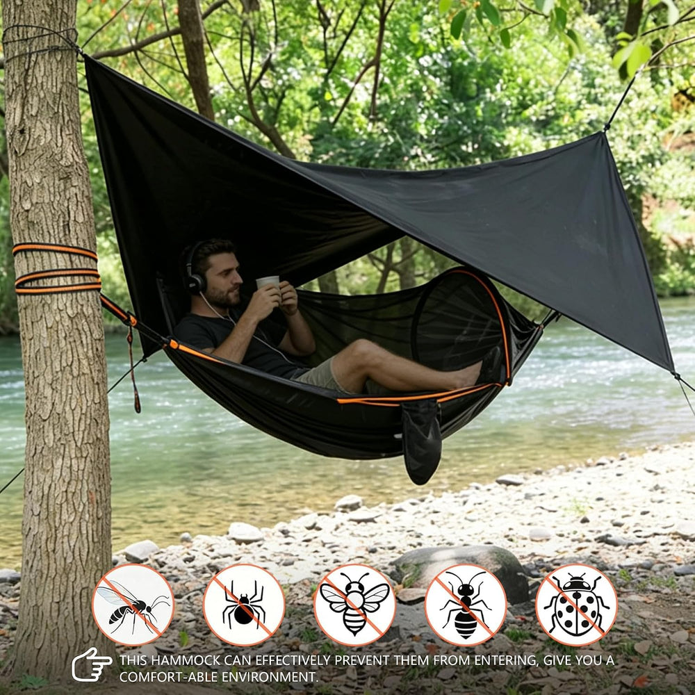 Camping Hammock with Mosquito Net and Rain Fly Tarp