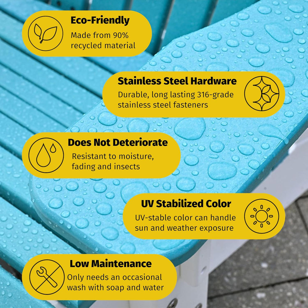 LuxCraft Adirondack Balcony Glider - 5' with Drop Down Console (Weatherwo...