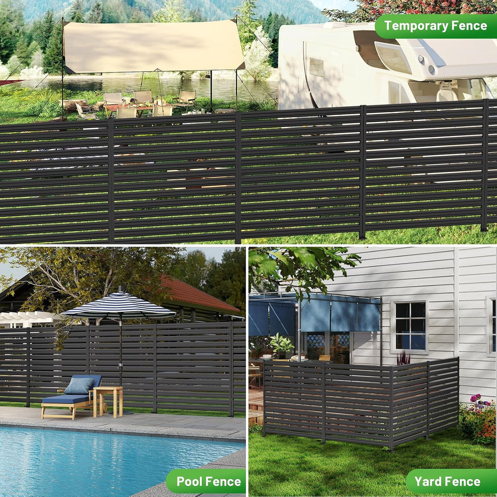 No-Dig Metal Privacy Fence Screen, 42" H × 38" W Air Conditioner Fence