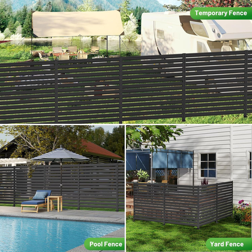 No-Dig Metal Privacy Fence Screen, 42" H × 38" W Air Conditioner Fence