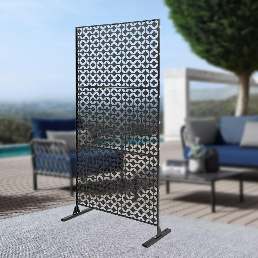 Outdoor Privacy Screen, 3 ft W x 6 ft H Metal Decoative Privacy Screen Panel ...
