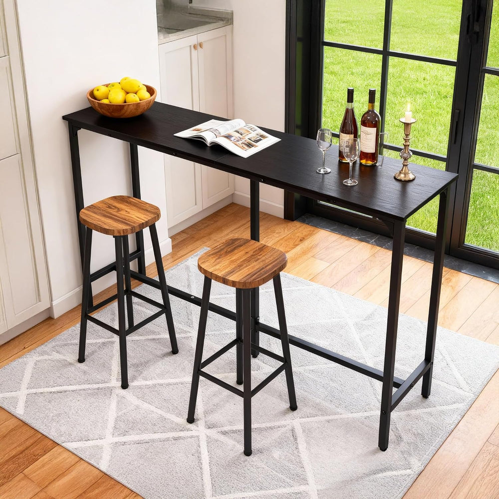 Karl home 71" Bar Table w/Triangular Support, 220 lbs, Black