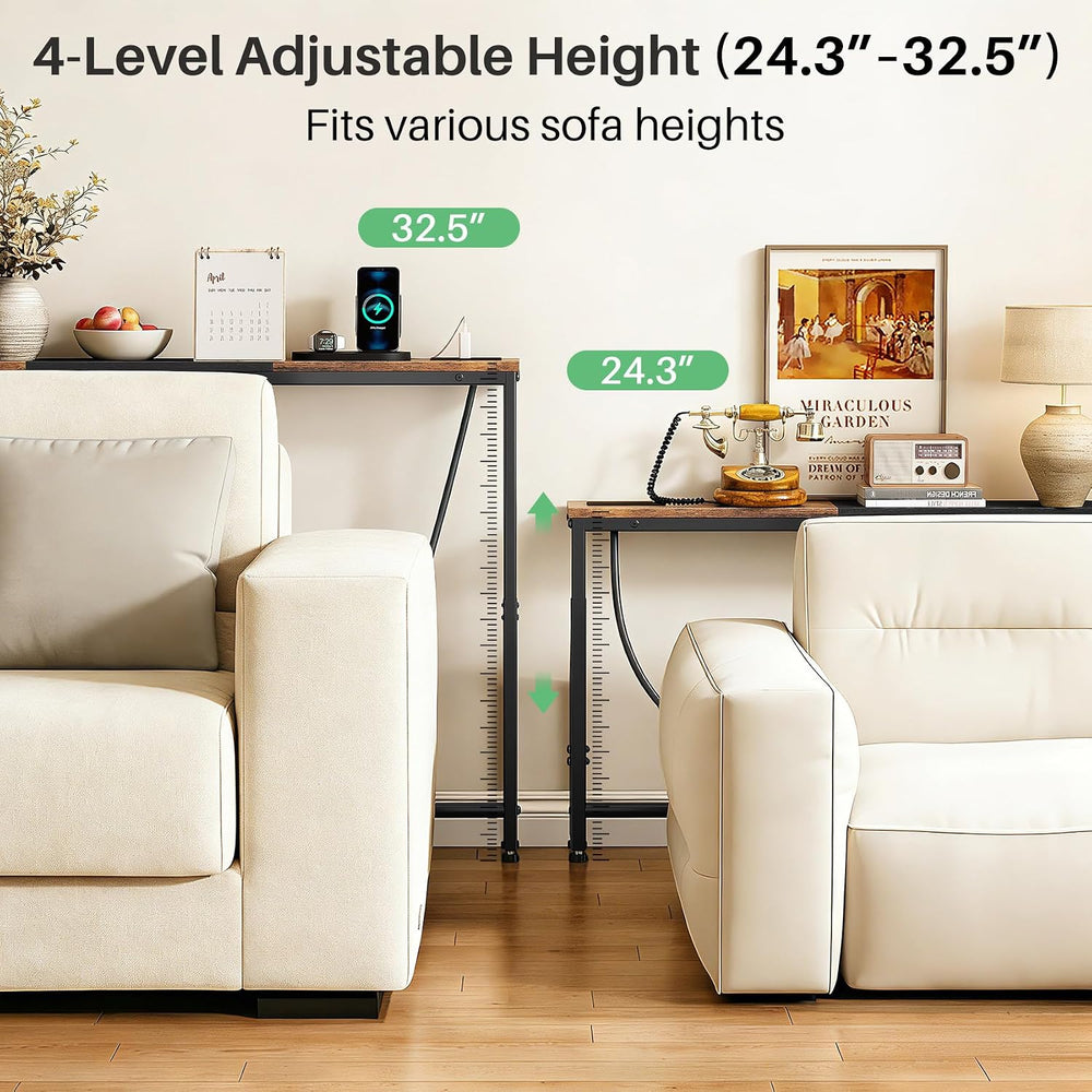 Kitstorack 76.9" Narrow Console Table with Power Outlet for Living Room