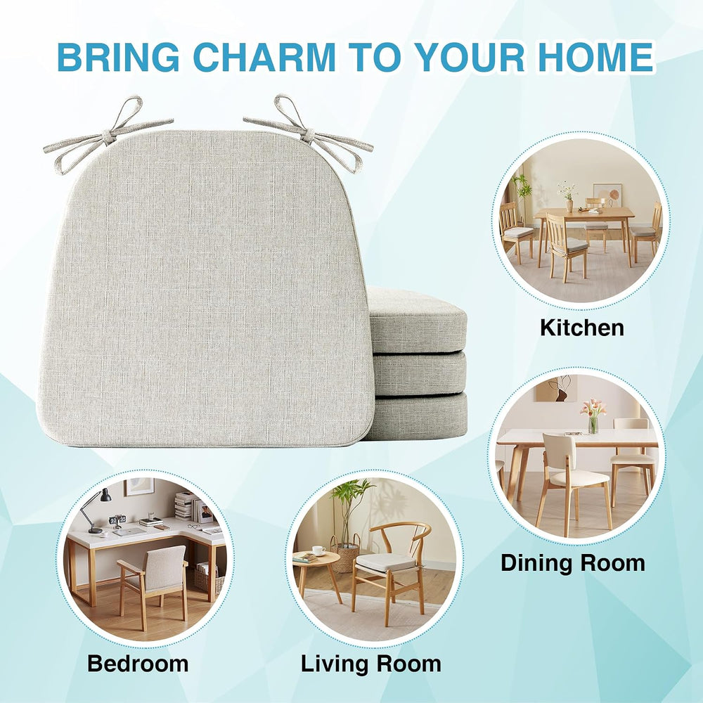 IASEAHK Chair Cushions for Dining Chairs Set of 4, Non Slip Kitchen Chair Pad...