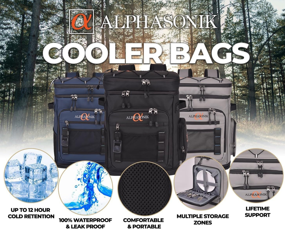 Alphasonik Cooler Backpack 48 Cans Insulated Backpack Cooler for Men & Wo...