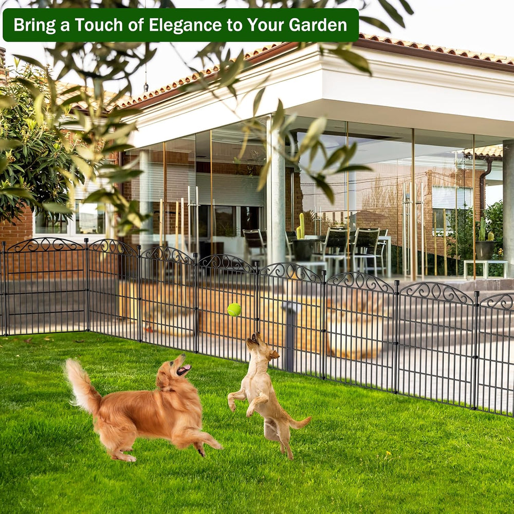 12 Panel No Dig Decorative Garden Fence 30" H x 22.72'L for Dogs Out...