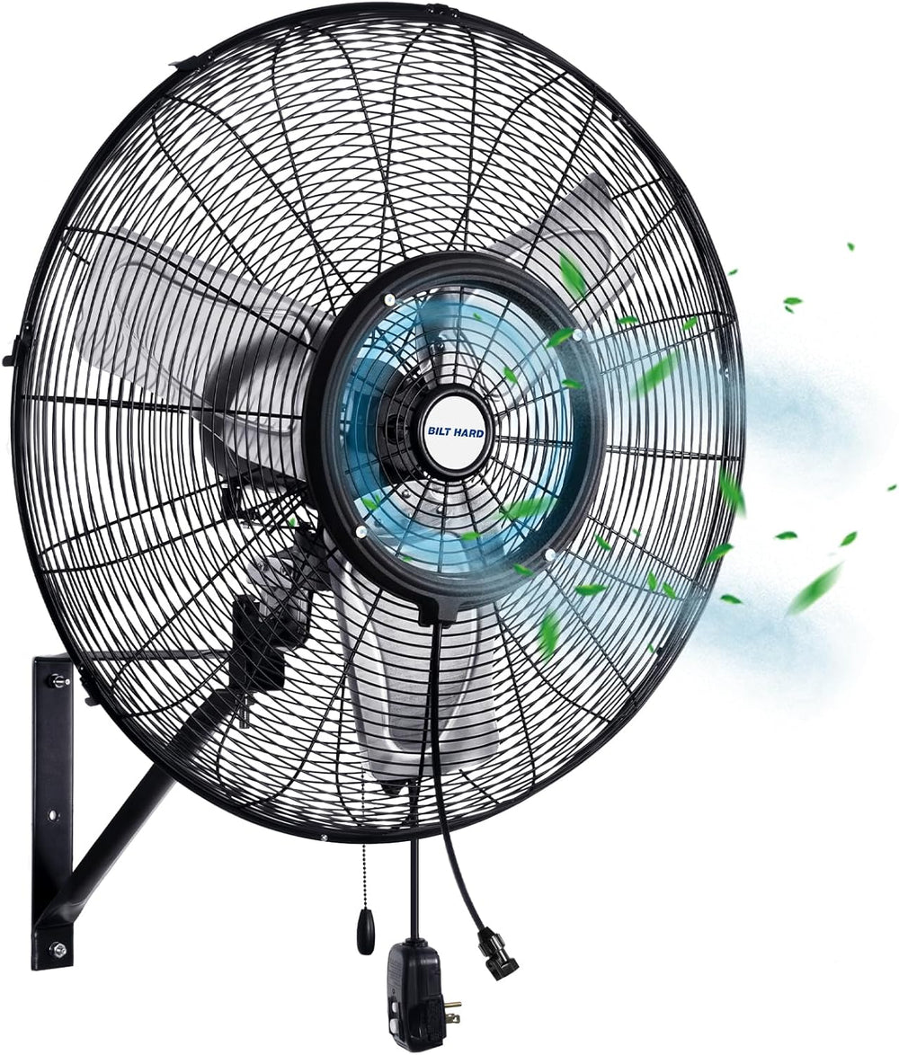 BILT HARD 24" Outdoor Misting Wall Fan, 3-Speed Patio Fans for Outside, ...