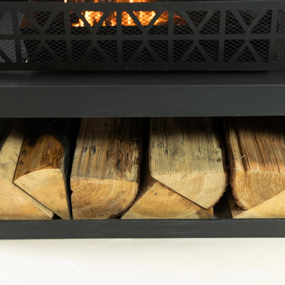 36" Rectangular Steel Outdoor Wood Burning Fireplace - Outdoor Fireplace...