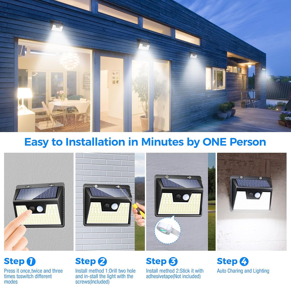 Peasur Solar Lights Outdoor Waterproof [12 Packs/140 LEDs], 3 Lighting Modes ...
