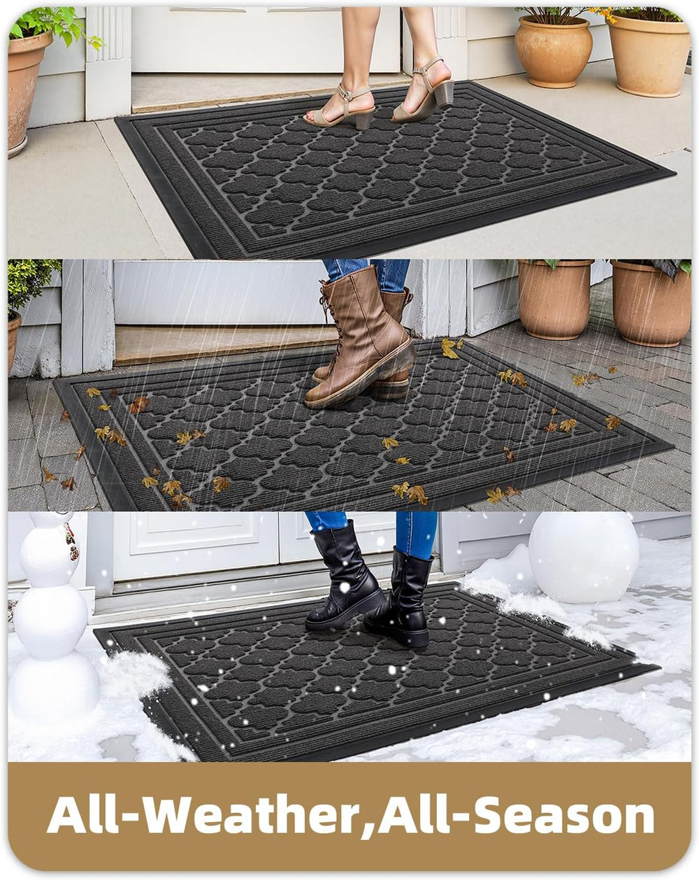 Color&Geometry Front Door Mat Outside Entrance, 24"x48" Heavy D...
